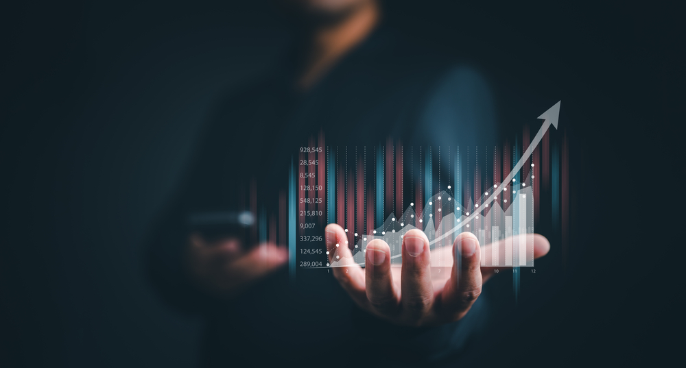 Stock Market Graph In A Hand