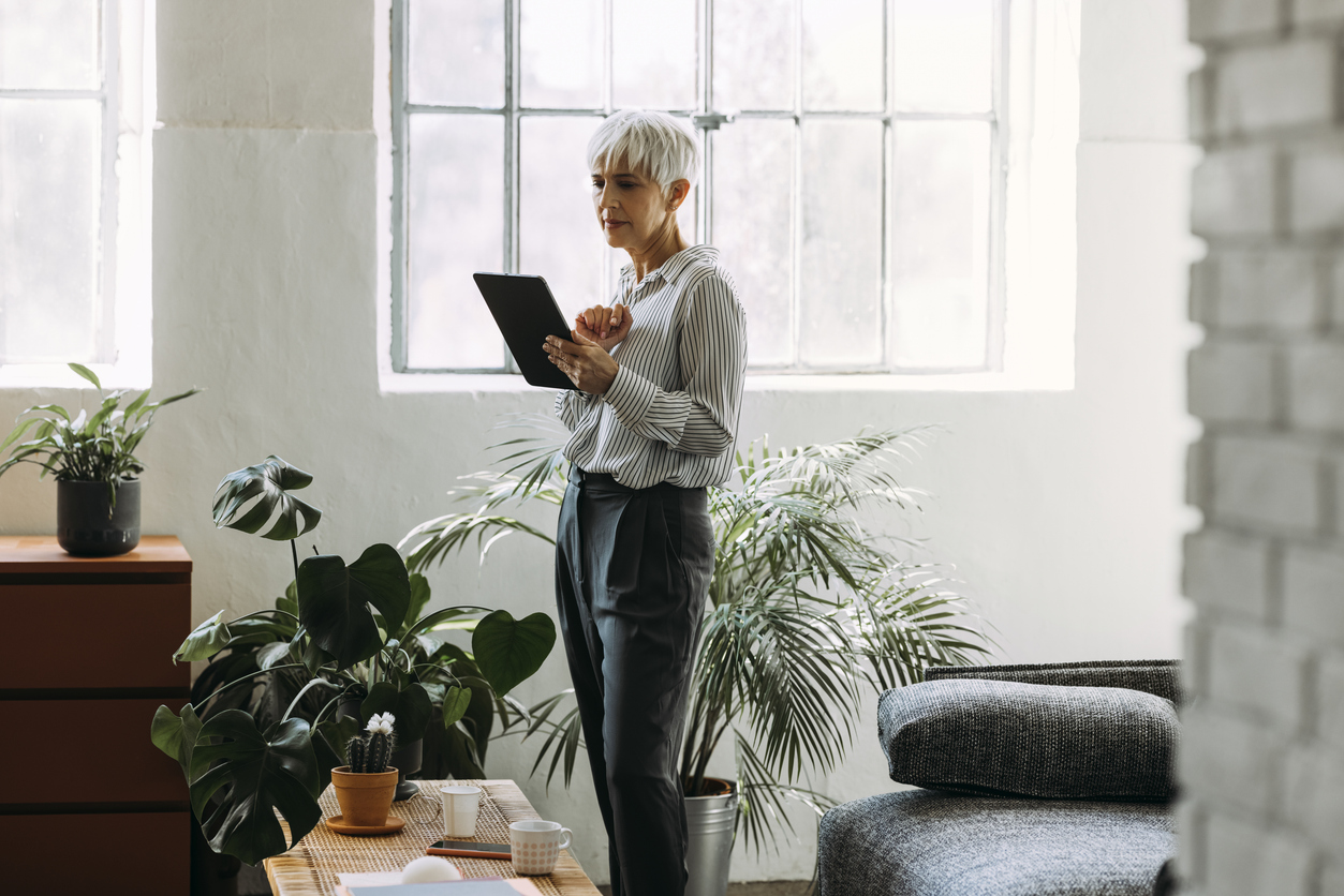 Woman Looking At Ipad